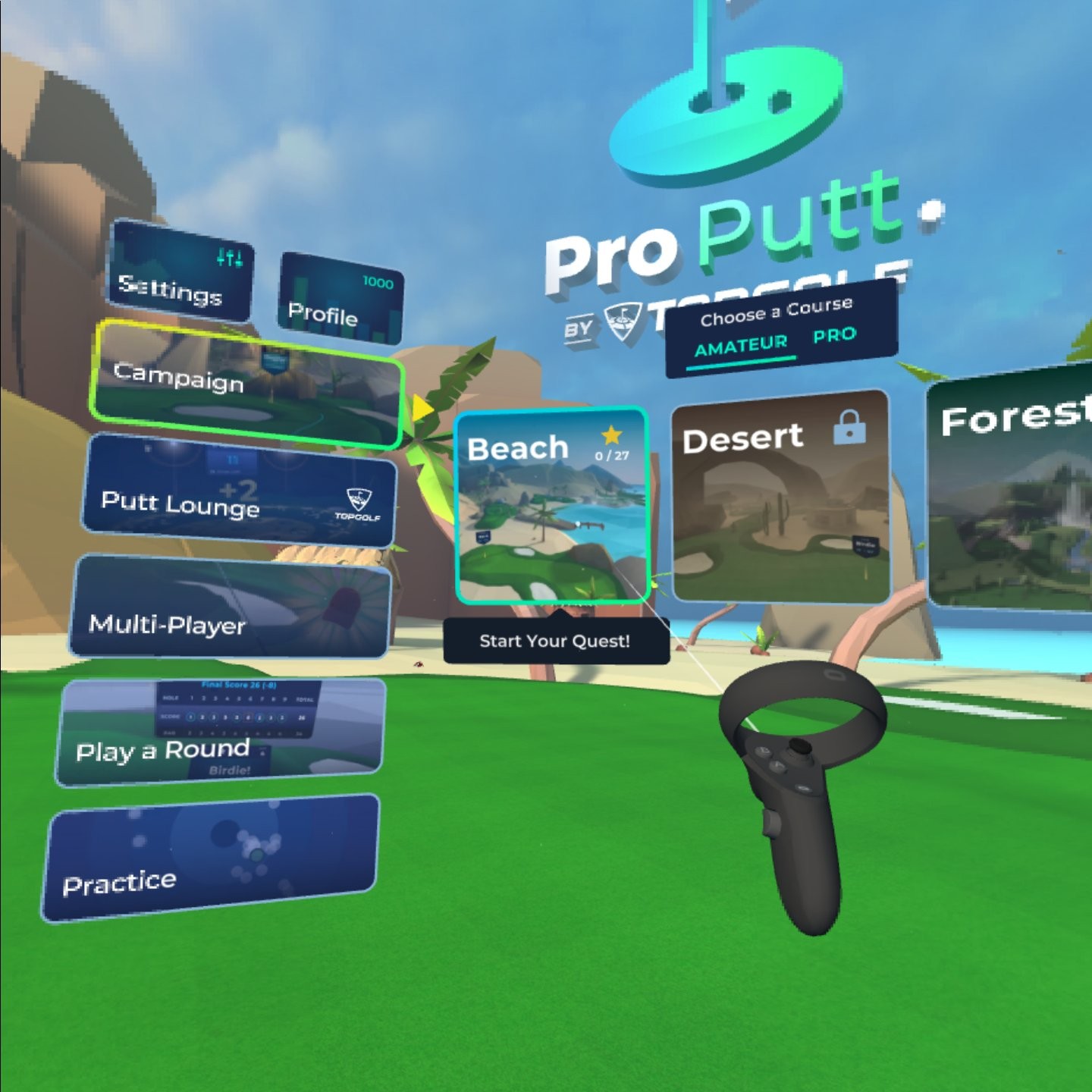 Oculus Quest 游戏《Pro Putt by Topgolf》高尔夫球