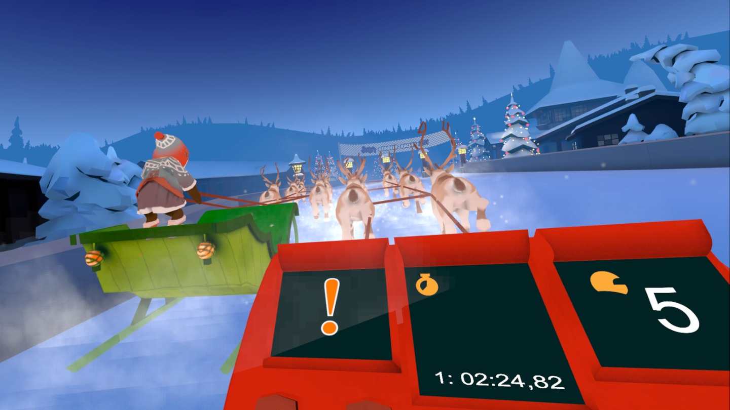 Oculus Quest 游戏《2021 年圣诞老人驯鹿赛》Santa's Reindeer Racing 2021