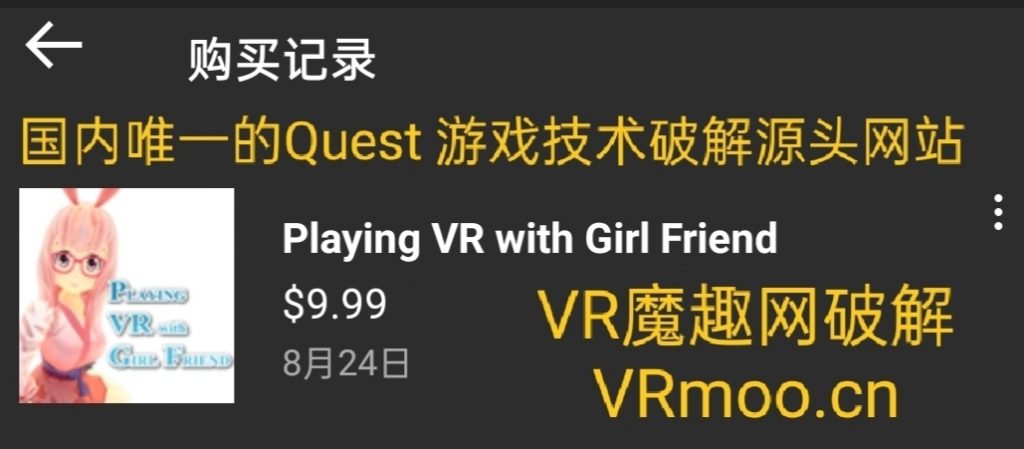Oculus Quest 游戏《Playing VR with Girl Friend VR》和女朋友玩 VR
